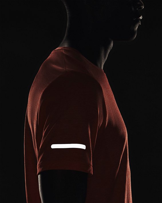 Men's UA Seamless Stride Short Sleeve, Orange, pdpMainDesktop image number 3